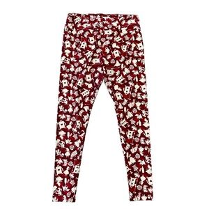LulaRoe Disney Alice in Wonderland Silhouettes Red Leggings Pants Tall & Curvy